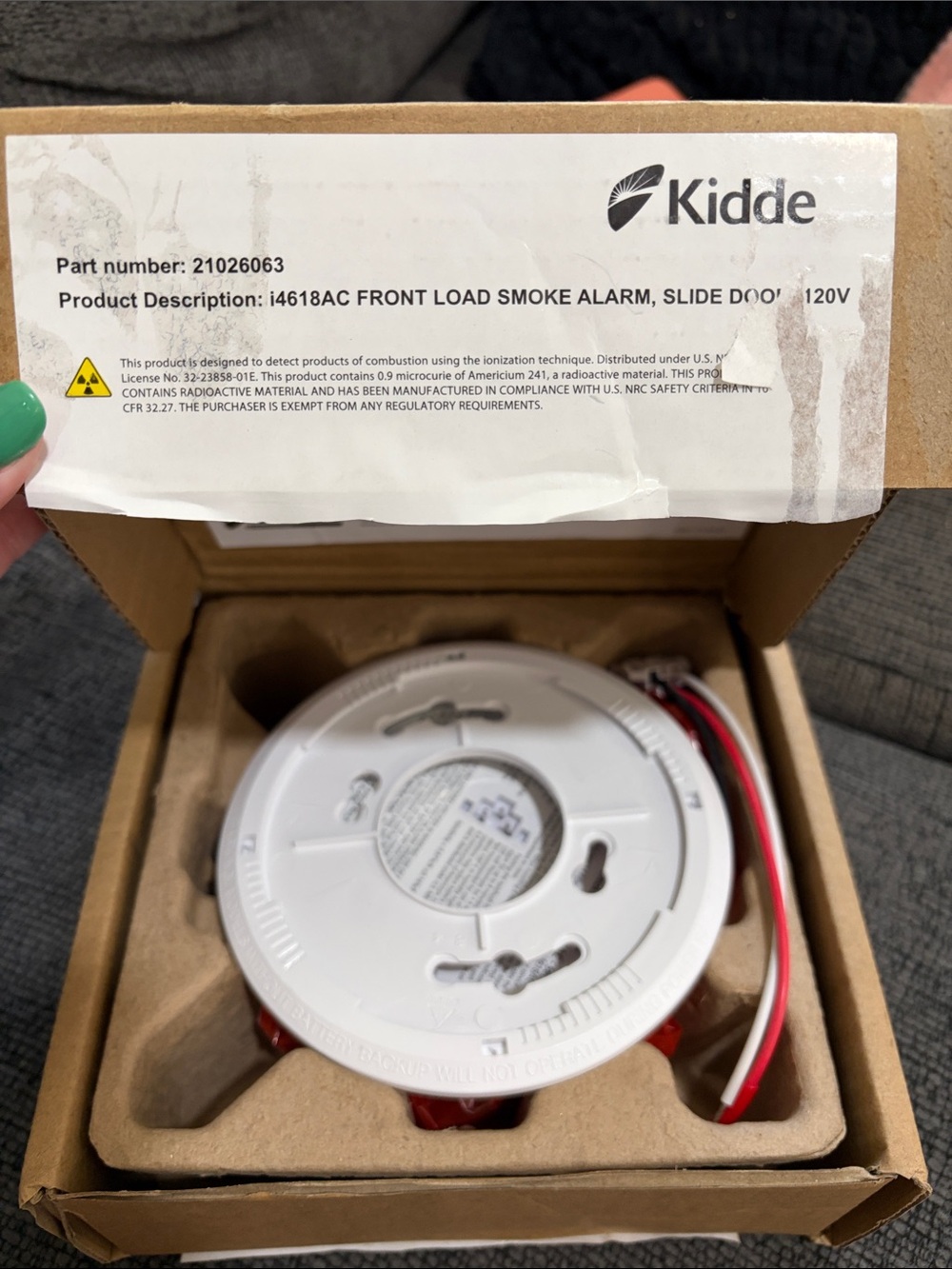 Kidde White Front-Load Smoke Alarm (i4618AC)